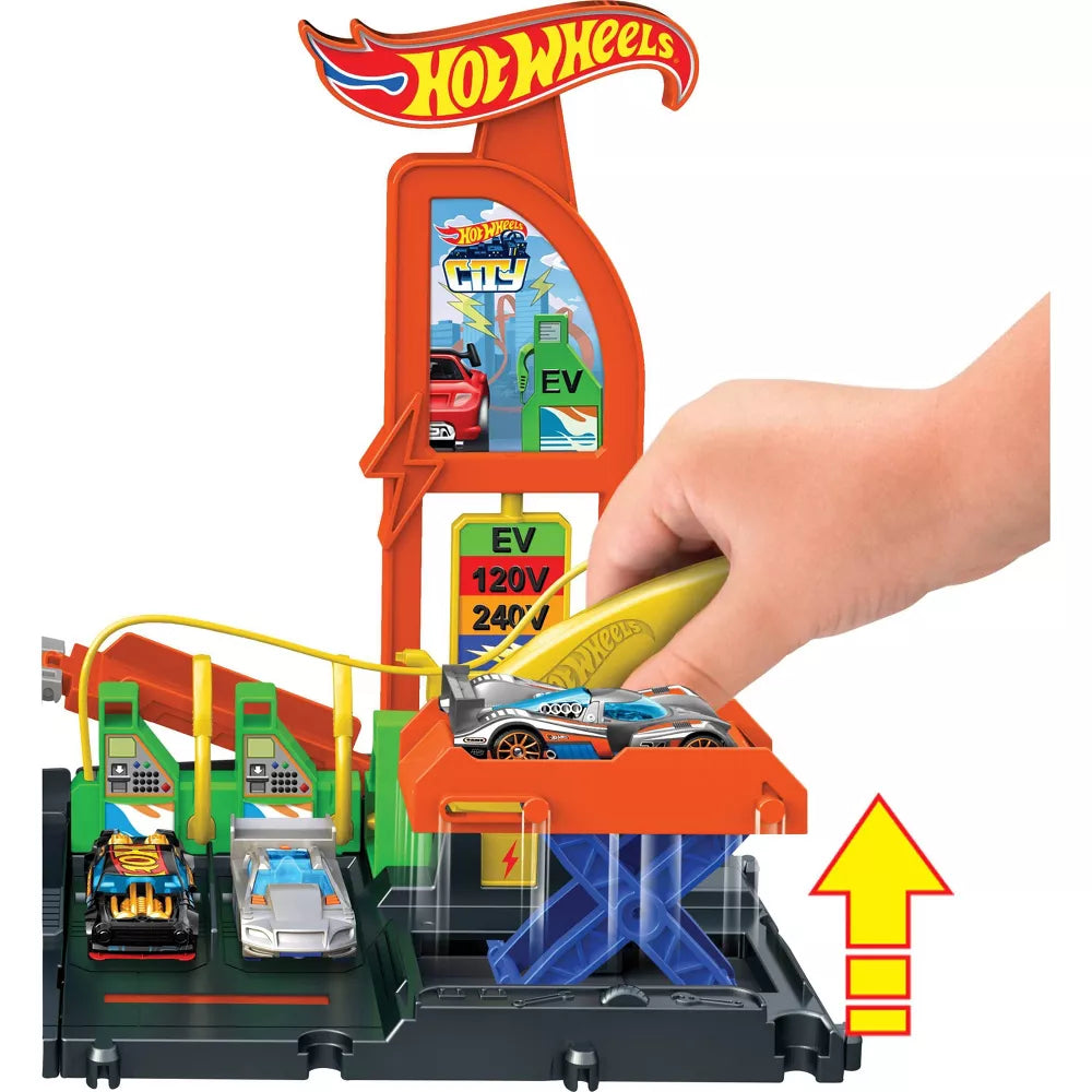 هوت ويلز محطة وقود سيتي سوبر ريتشارج مركبات مع مسار HotWheels