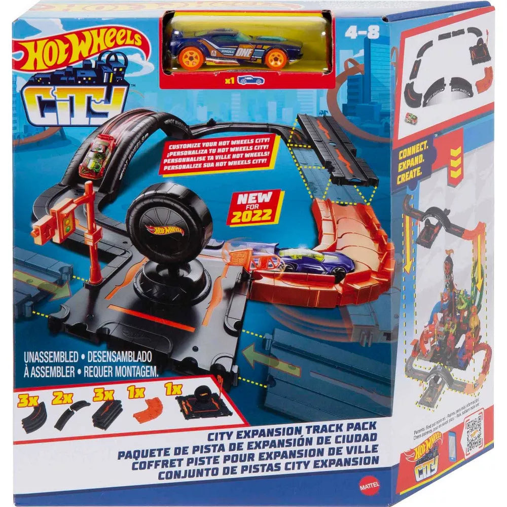 هوت ويلز توسعة المدينه من 10 قطع مركبات مع مسار HotWheels