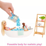 باربي دمية مع حوض استحمام و جرو دمية مع اكسسوارات Barbie