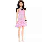 باربي دمية فاشونيستا بشعر أسود متموج وفستان دمى الشخصيات Barbie