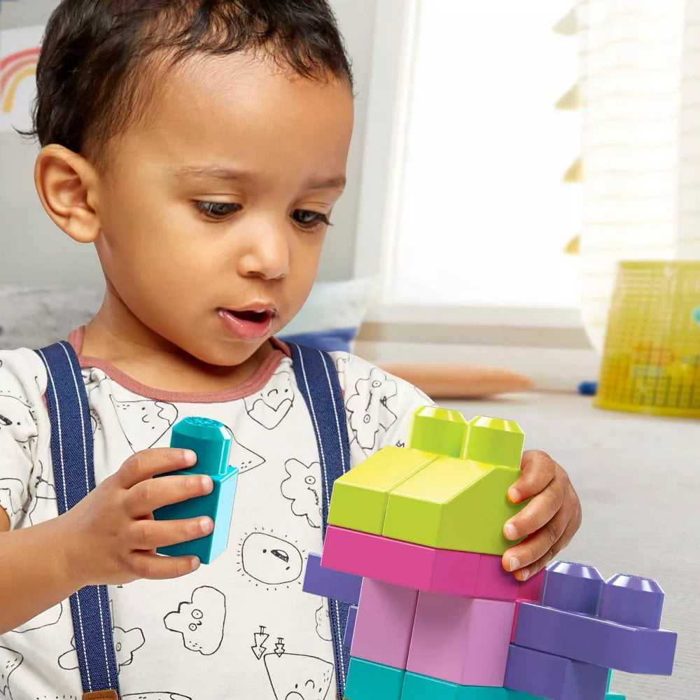 ميجا بلوكس حقيبة مكعبات البناء 80 قطعة المكعبات الكبيرة MEGA BLOKS