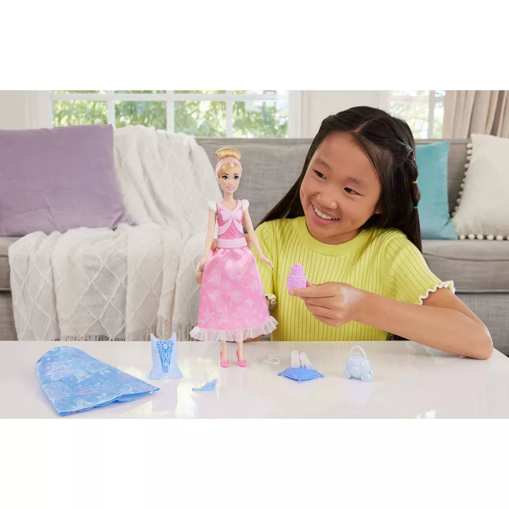 ديزني برينسس دمية سندريلا 2 في 1 دمية مع اكسسوارات Disney