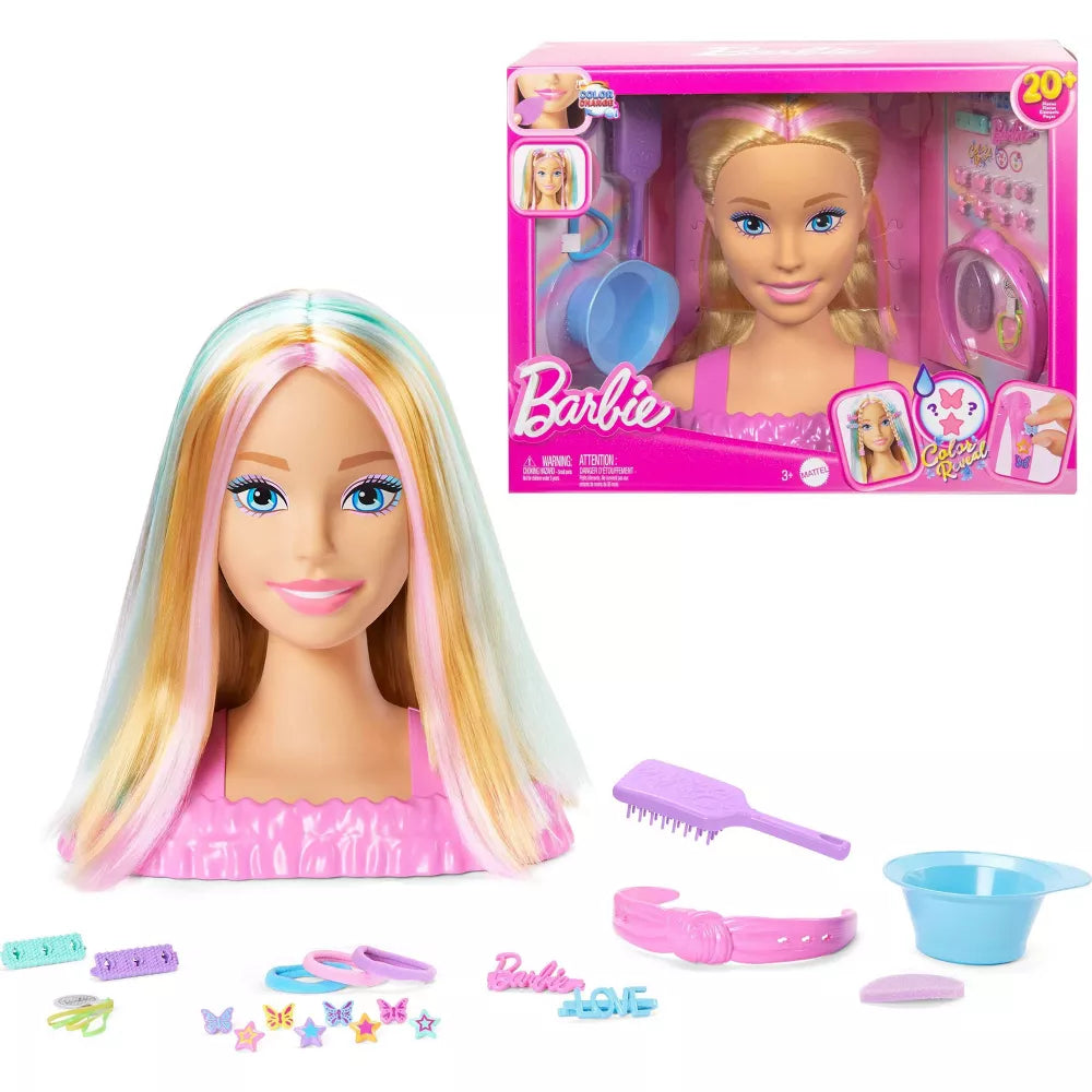 باربي رأس لتصفيف الشعر الأشقر دمية مع اكسسوارات Barbie