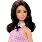 باربي دمية فاشونيستا بشعر أسود متموج وفستان دمى الشخصيات Barbie