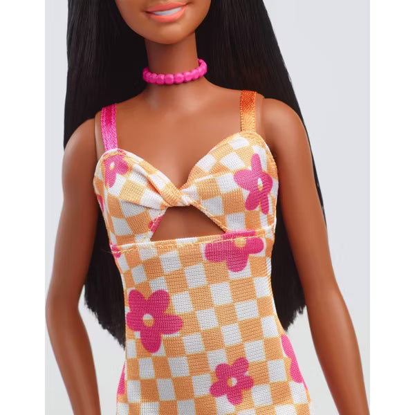 باربي دمية فاشونيستا بشعر أسود مع فستان دمى الشخصيات Barbie