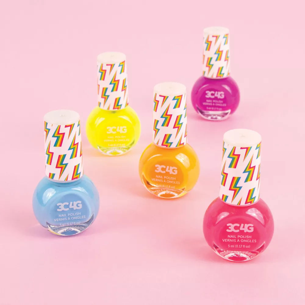 سي3 4 جي طلاء اظافر نيون متعدد الالوان 5 قطع المكياج والتجميل 3C4G