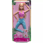 باربي دمية ميد تو موفشقراء ترتدي بلوزة رياضية دمى الشخصيات Barbie