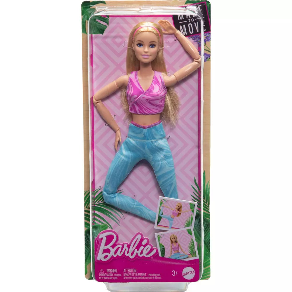 باربي دمية ميد تو موفشقراء ترتدي بلوزة رياضية دمى الشخصيات Barbie
