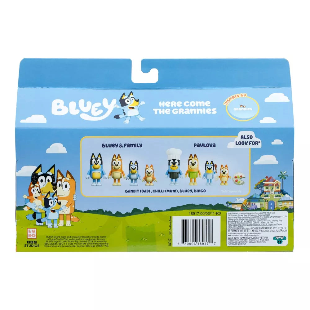 بلوي مجسم الجدات 4 قطع شخصيات كرتونية Bluey