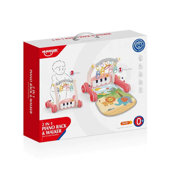 مشاية وبيانو سجادة اللعب 2 في 1 تعليم المشي HUANGER