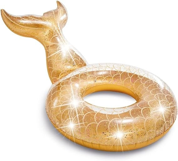 انتكس عوامة سباحة بلون ذهبي بتصميم حورية البحر عوامات ومراتب Intex