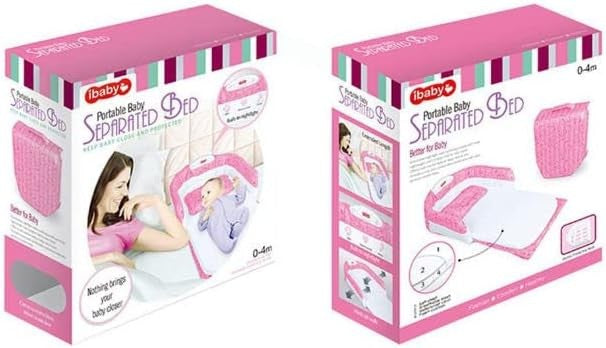 سرير امان قابل للطي وردي مع وساده للاطفال بساط للمواليد LOCAL