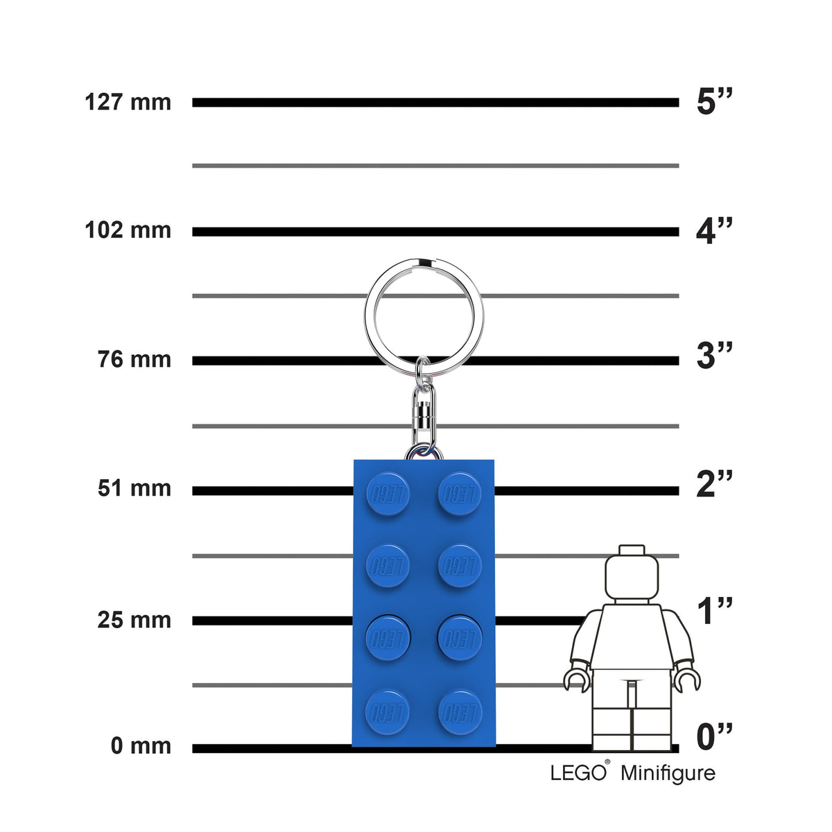ليجو سلسلة مفاتيح مضيئة 8 سم زرقاء مكعبات التركيب LEGO