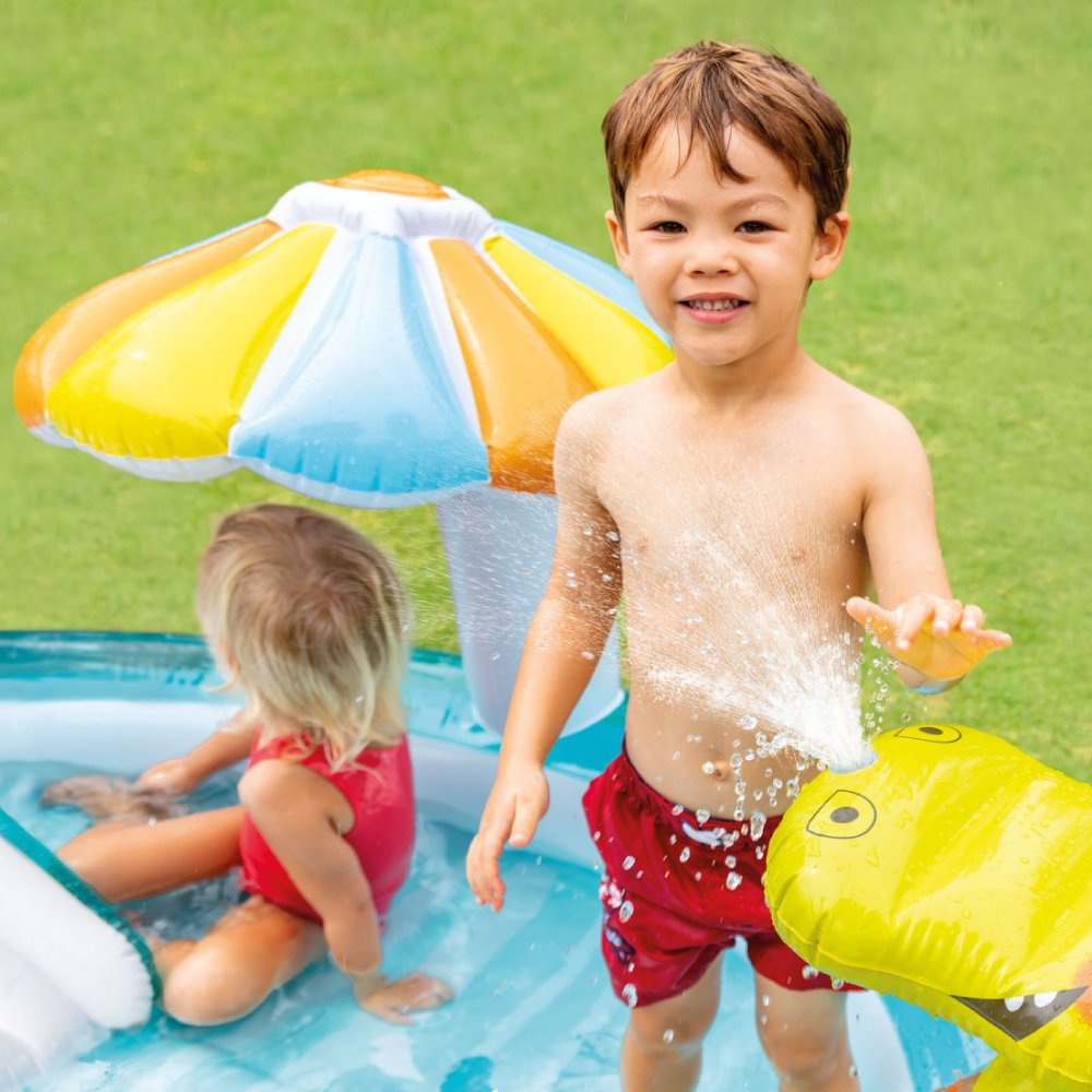 انتكس مركز لعب التمساح أزرق وأبيض المسابح الخارجية Intex