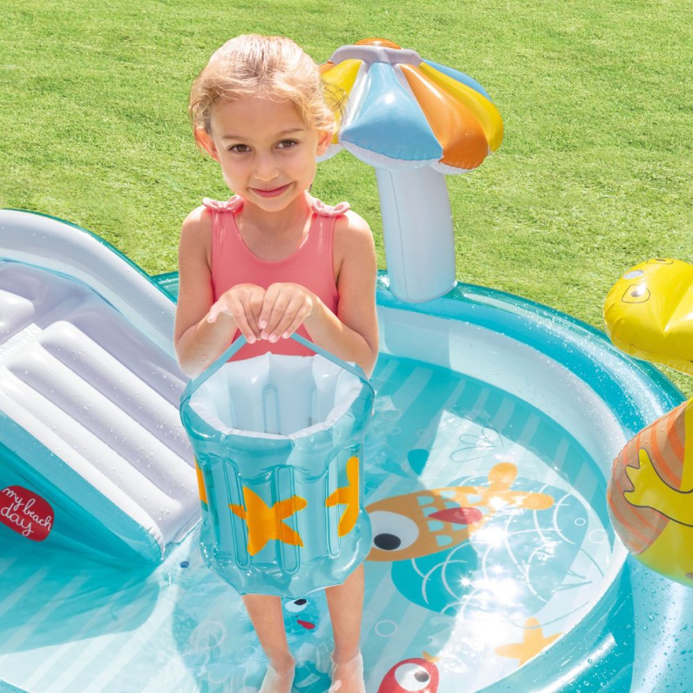 انتكس مركز لعب التمساح أزرق وأبيض المسابح الخارجية Intex