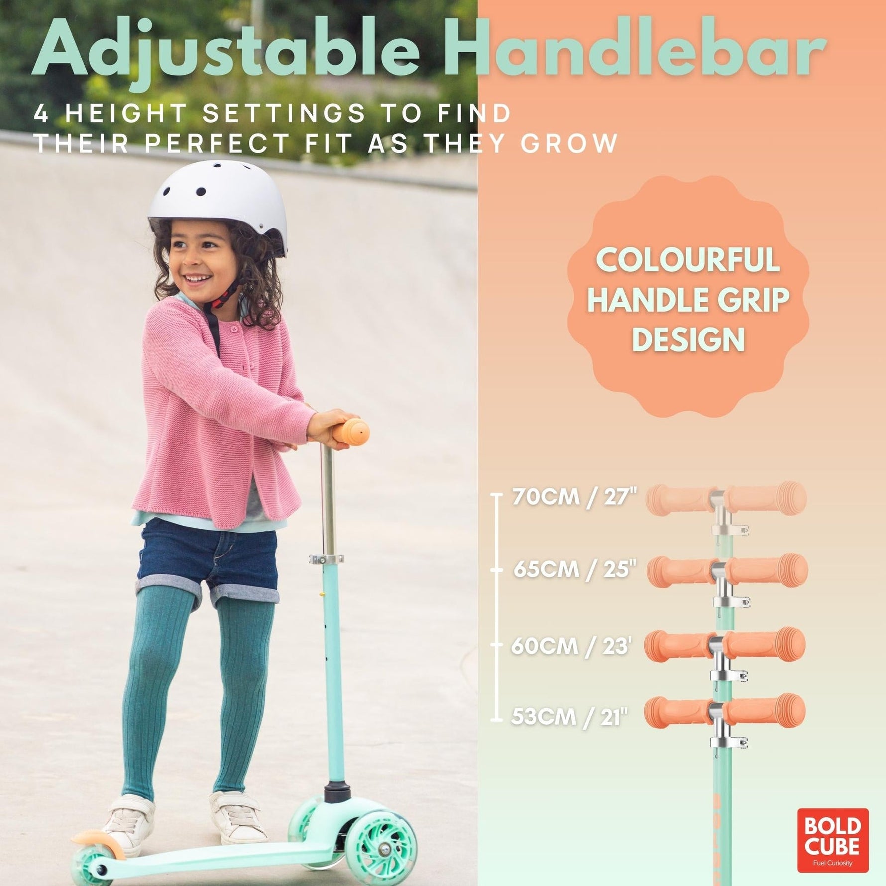 بولد كيوب سكوتر تيني ازرق 3 عجلات سكوتر 3 عجلات BOLDCUBE