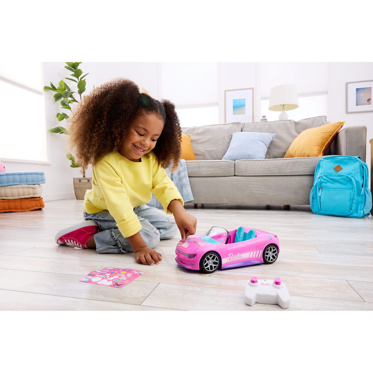 باربي سيارة وردية تعمل بالتحكم عن بعد السيارات ريموت كنترول Barbie
