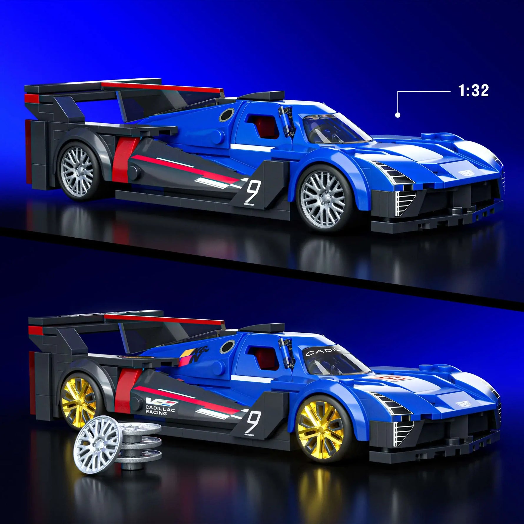 هوت ويلز مجموعة بناء وتركيب سيارة كاديلاك جي تي بي مكعبات التركيب HotWheels