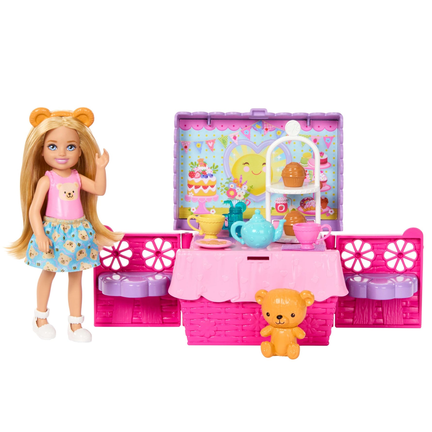 باربي تشيلسي فاميلي آند فريندز مجموعة حفلة الشاي دمية مع اكسسوارات Barbie