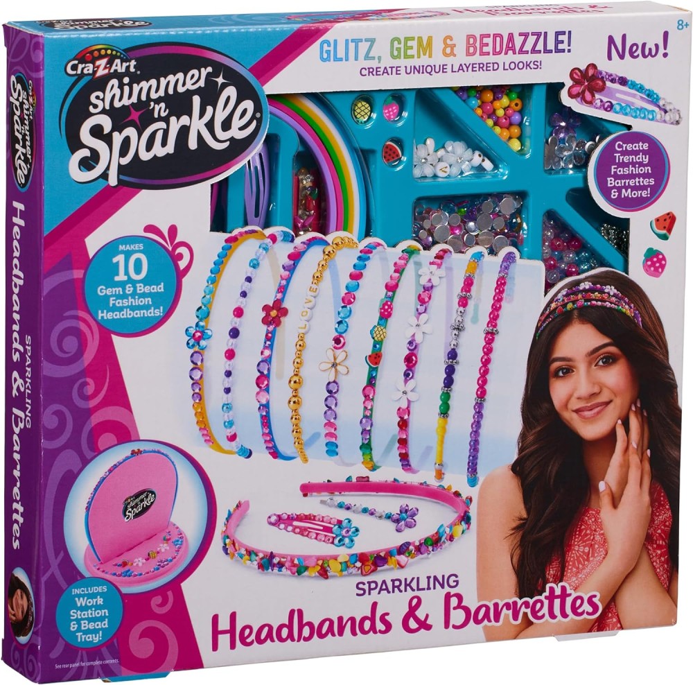 شيمر ان سباركل اصنع عصابات راس ومشابك شعر مزينة بالخرز الخرز والاكسسوارات Shimmer N Sparkle