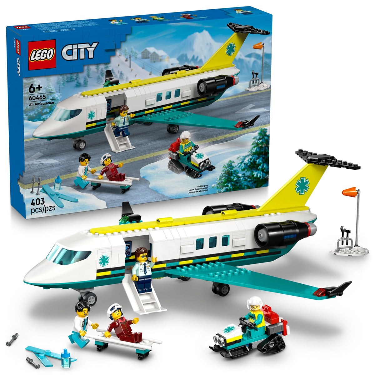 ليجو 60465 سيتي طائرة إسعاف الطوارئ مكعبات التركيب LEGO