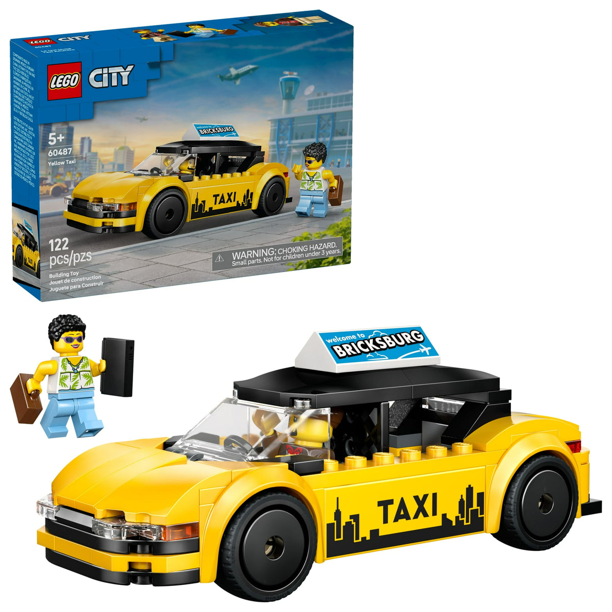 ليجو 60487 سيتي سيارة التاكسي الأصفر مكعبات التركيب LEGO
