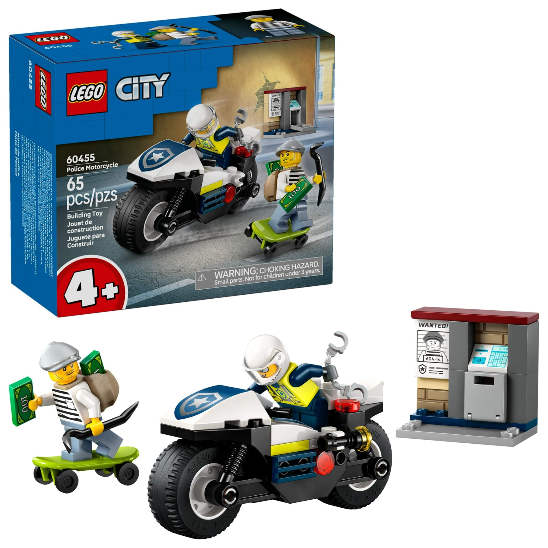 ليجو 60455 سيتي دراجة مطاردة الشرطة مكعبات التركيب LEGO