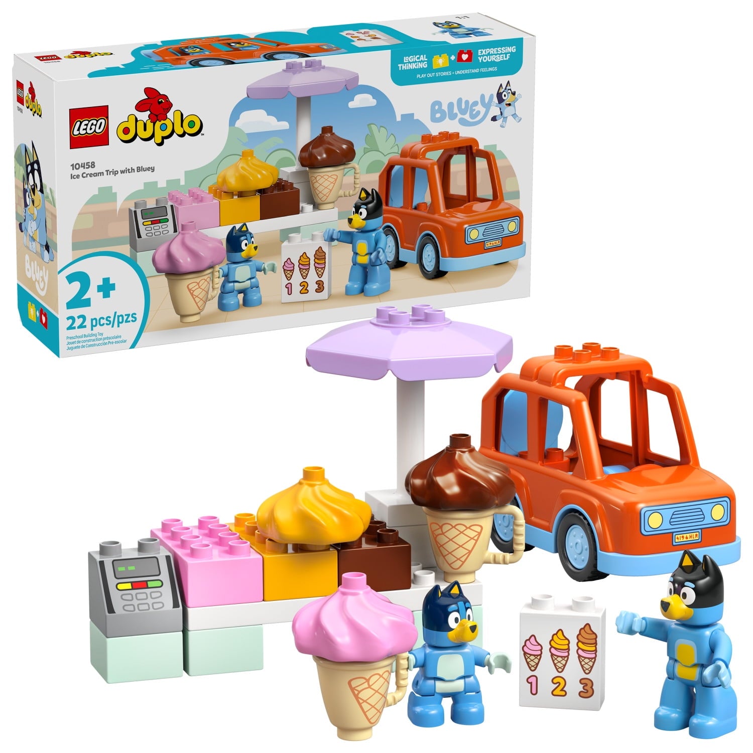 ليجو 10458 دبلو رحلة المثلجات مع بلوي 22 قطعة مكعبات التركيب LEGO