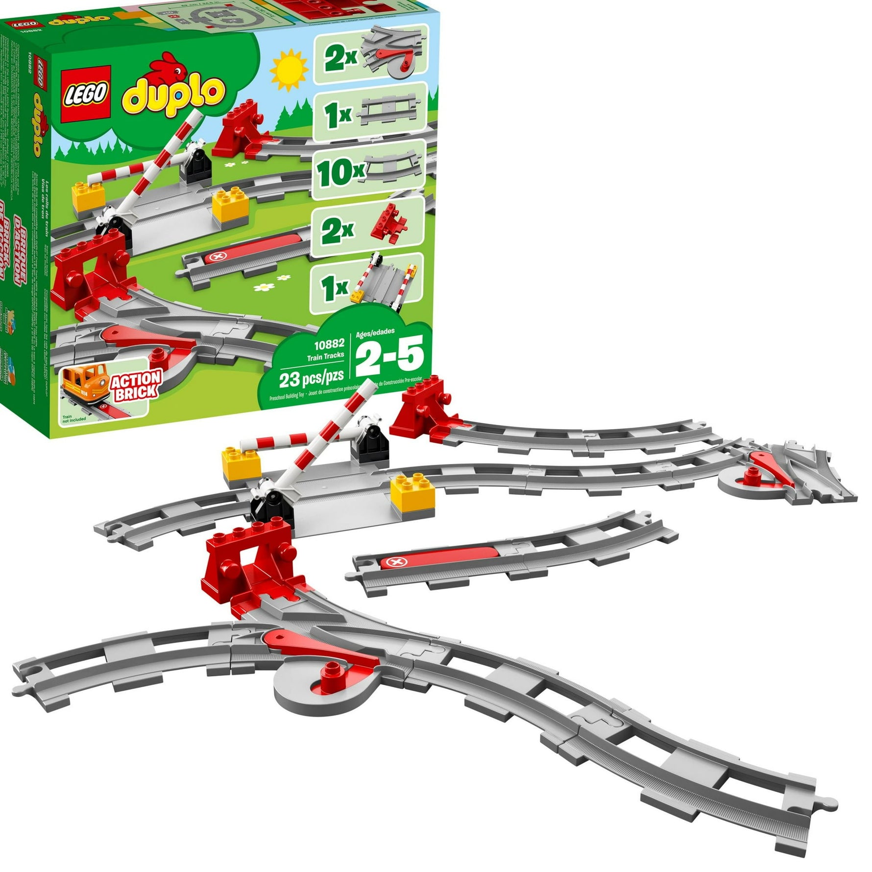 ليجو 10882 دبلو مسار القطار مكعبات التركيب LEGO