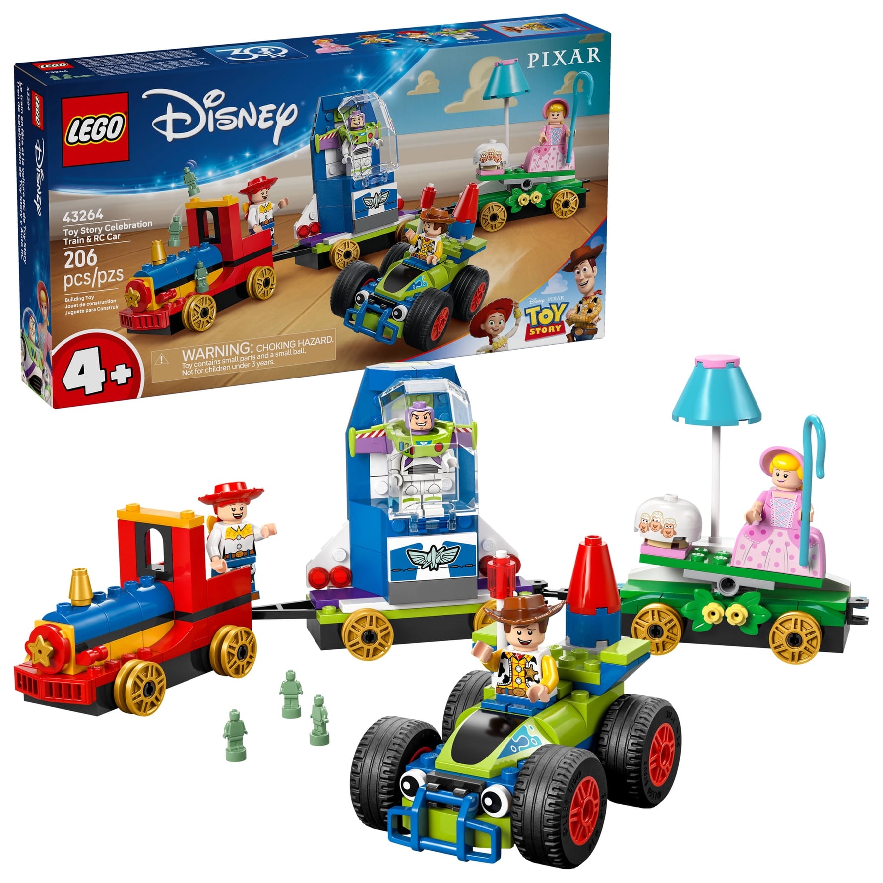 ليجو 43264 ديزني سيارة السباق وقطار الاحتفال مكعبات التركيب LEGO