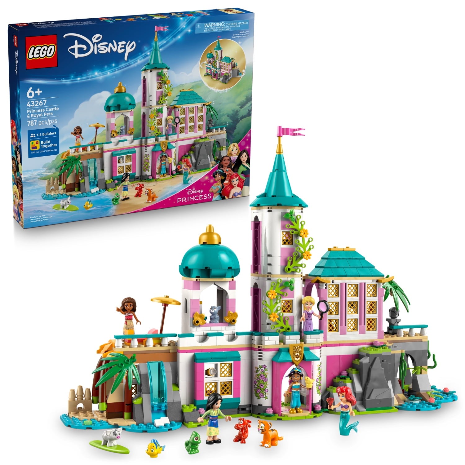 ليجو 43267 ديزني قلعة الأميرة والحيوانات الأليفة مكعبات التركيب LEGO