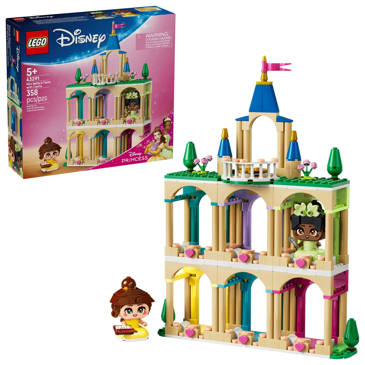 ليجو 43267 ديزني قلعة بيل وتيانا مكعبات التركيب LEGO