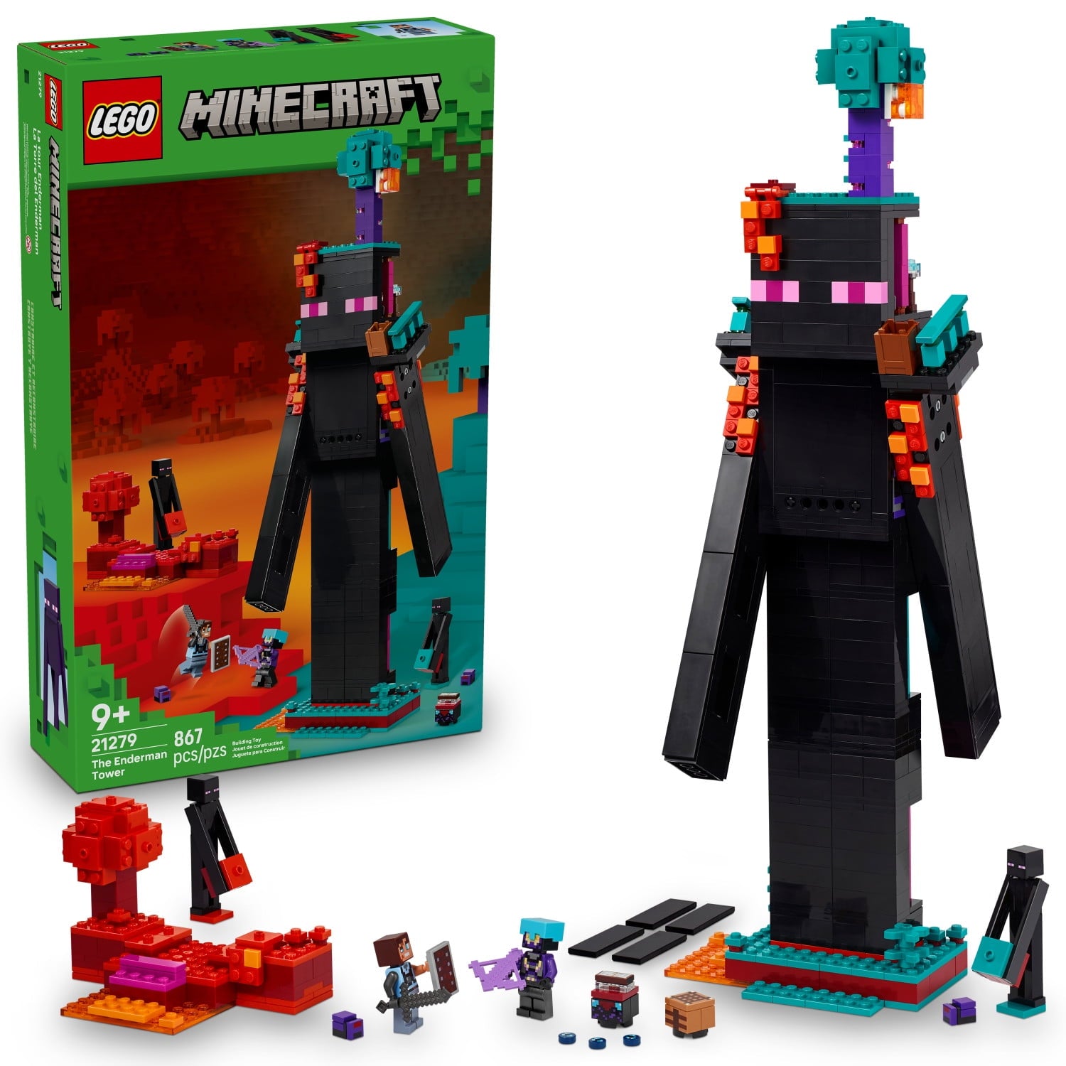 ليجو 21279 ماين كرافت لعبة بناء برج إندرمان مكعبات التركيب Minecraft