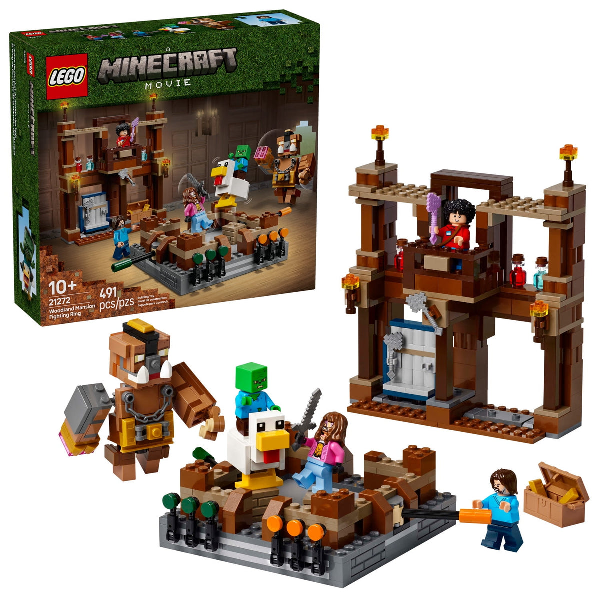 ليجو 21272 ماين كرافت حلبة قتال قصر الغابة مكعبات التركيب LEGO