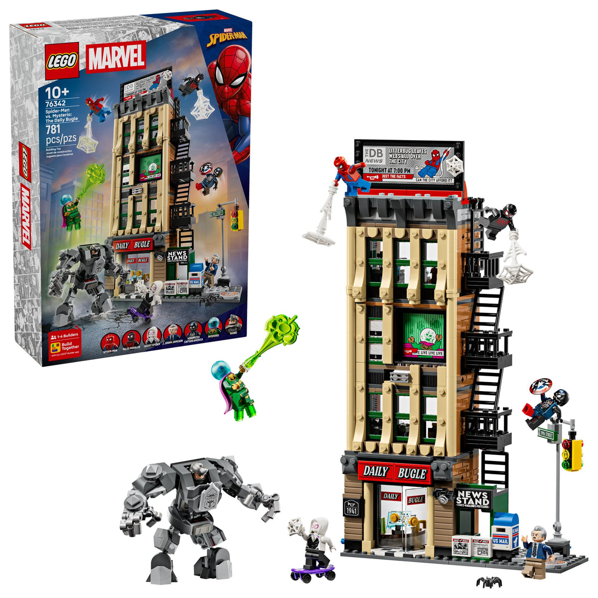 ليجو 76342 مارفل سبايدرمان ضد ميستيريو مكعبات التركيب LEGO