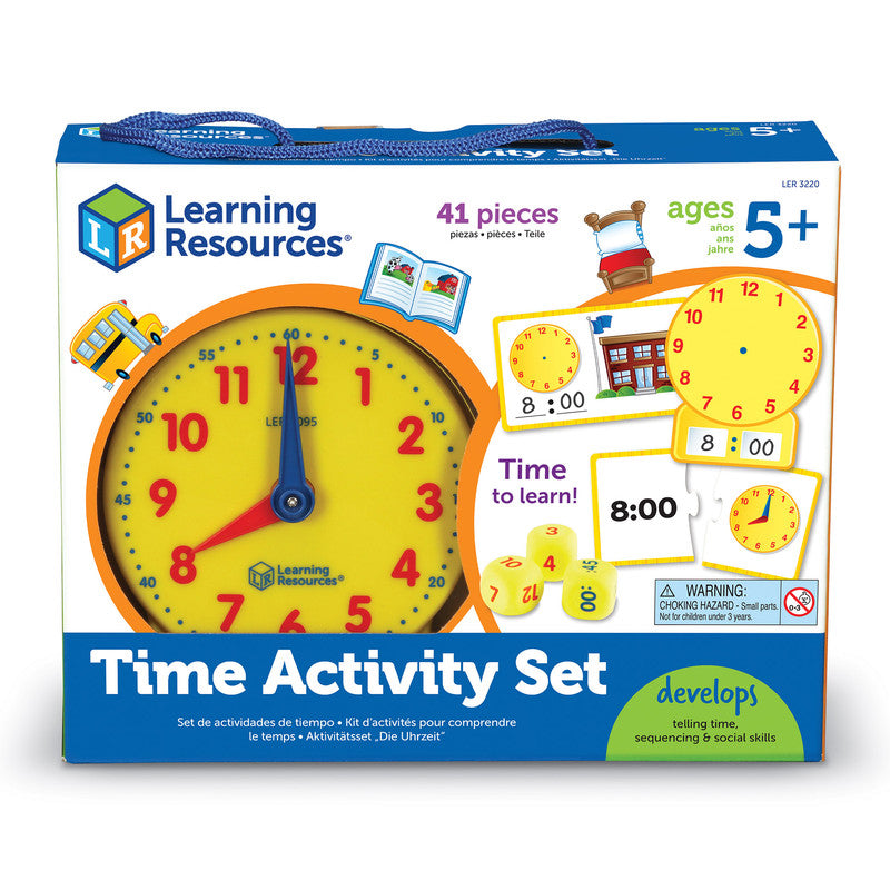 ليرننج ريسورسز ساعة بعقارب للتعلم 41 قطعة تعليمي تفاعلي Learning Resources