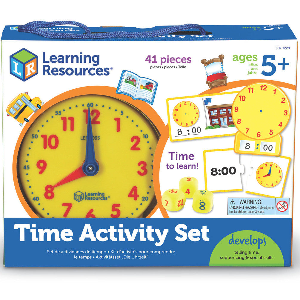 ليرننج ريسورسز ساعة بعقارب للتعلم 41 قطعة تعليمي تفاعلي Learning Resources