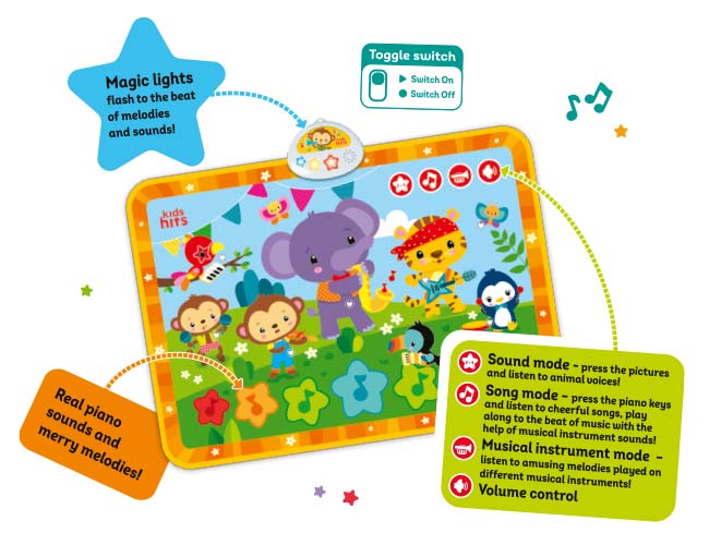 كيدز هيتس حصيرة الضوء والصوت بساط للمواليد Kids Hits