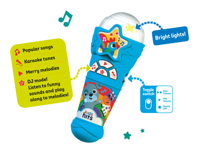 كيدز هيتس ميكروفون عرض ضوئي مواليد تفاعلي Kids Hits