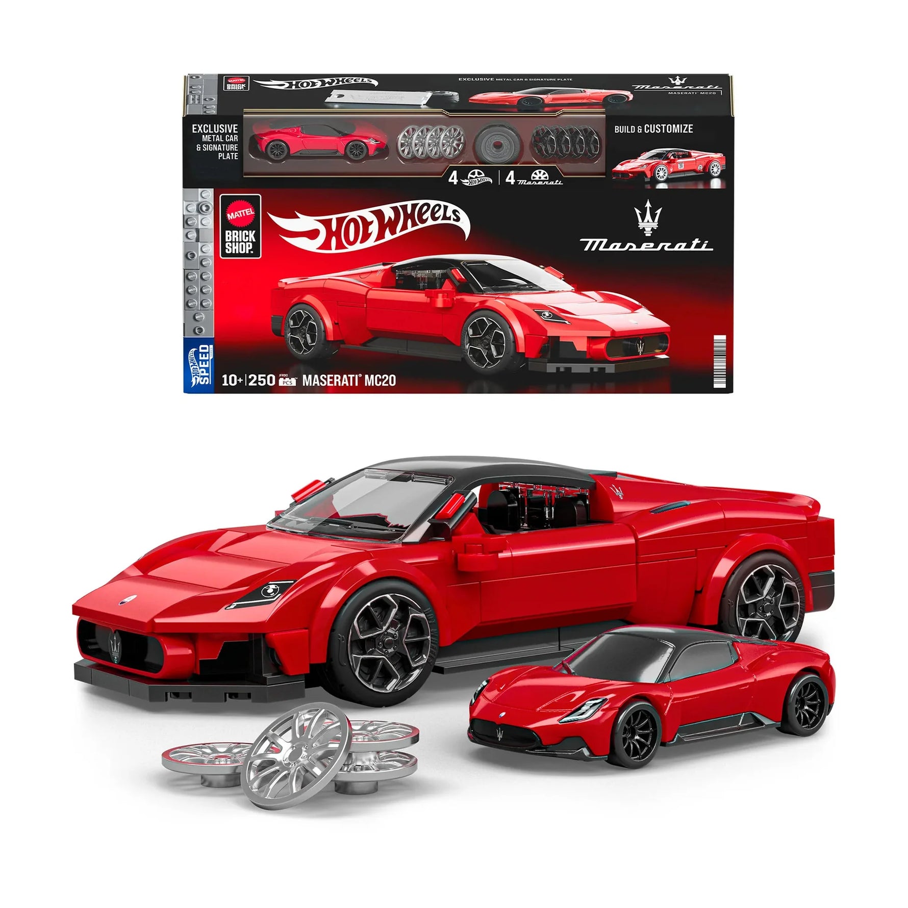 هوت ويلز مجموعة بناء وتركيب سيارة مازيراتي مكعبات التركيب HotWheels