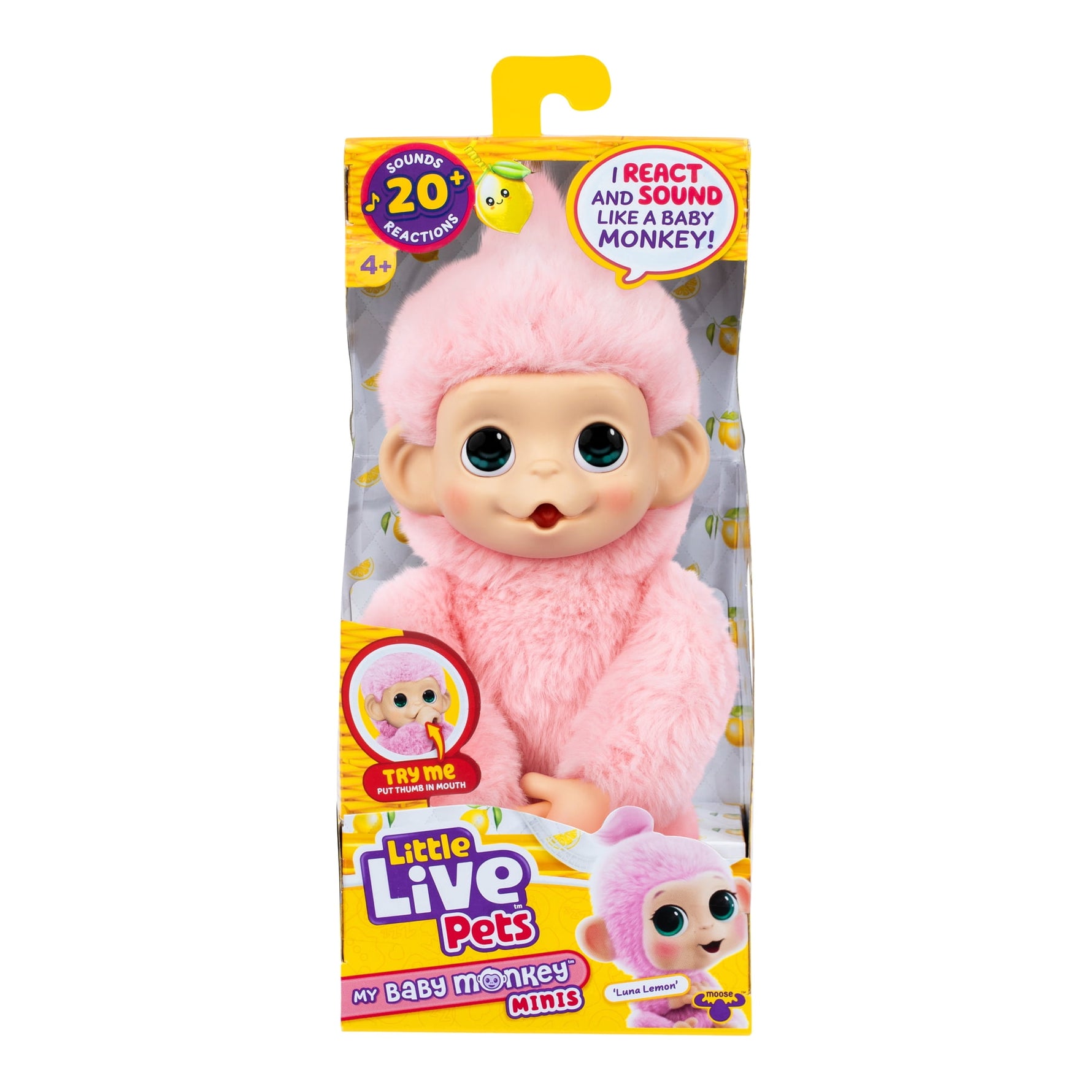 ليتل لايف بيتس ماي بيبي مونكي ميني لونا ليمون الالعاب القطنية Little Live Pets