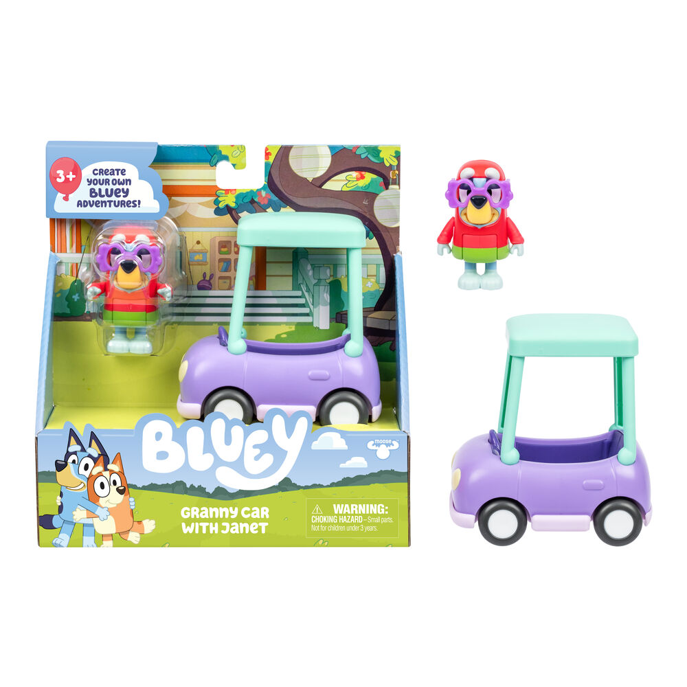 بلوي سيارة الجدة الزرقاء مع جانيت مركبات الأطفال Bluey