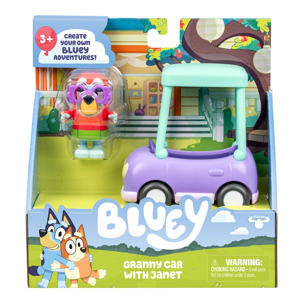 بلوي سيارة الجدة الزرقاء مع جانيت مركبات الأطفال Bluey