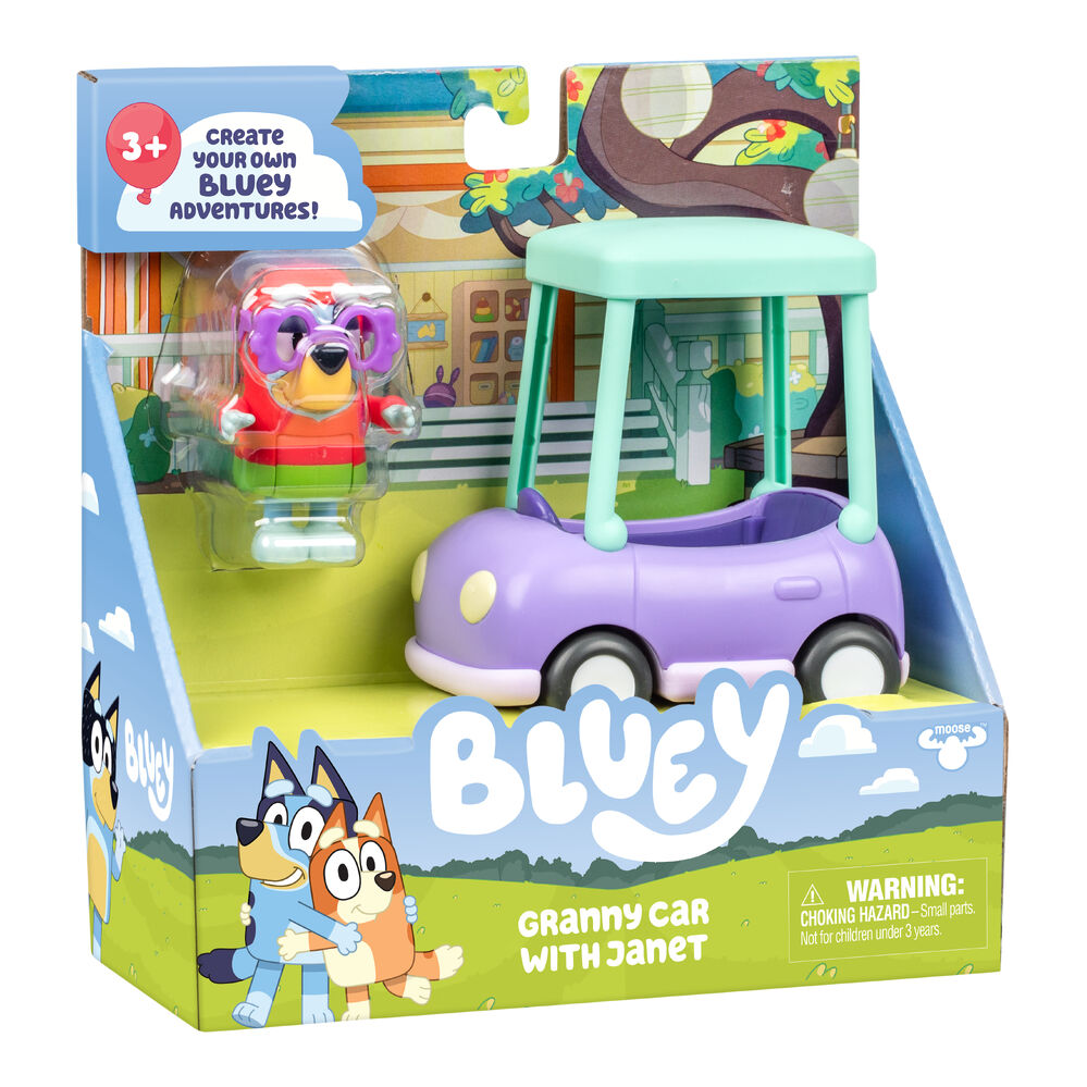 بلوي سيارة الجدة الزرقاء مع جانيت مركبات الأطفال Bluey