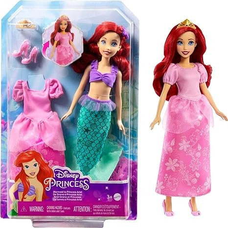 ديزني برينسس دمية الأميرة اريال 2 في 1 دمية مع اكسسوارات Disney