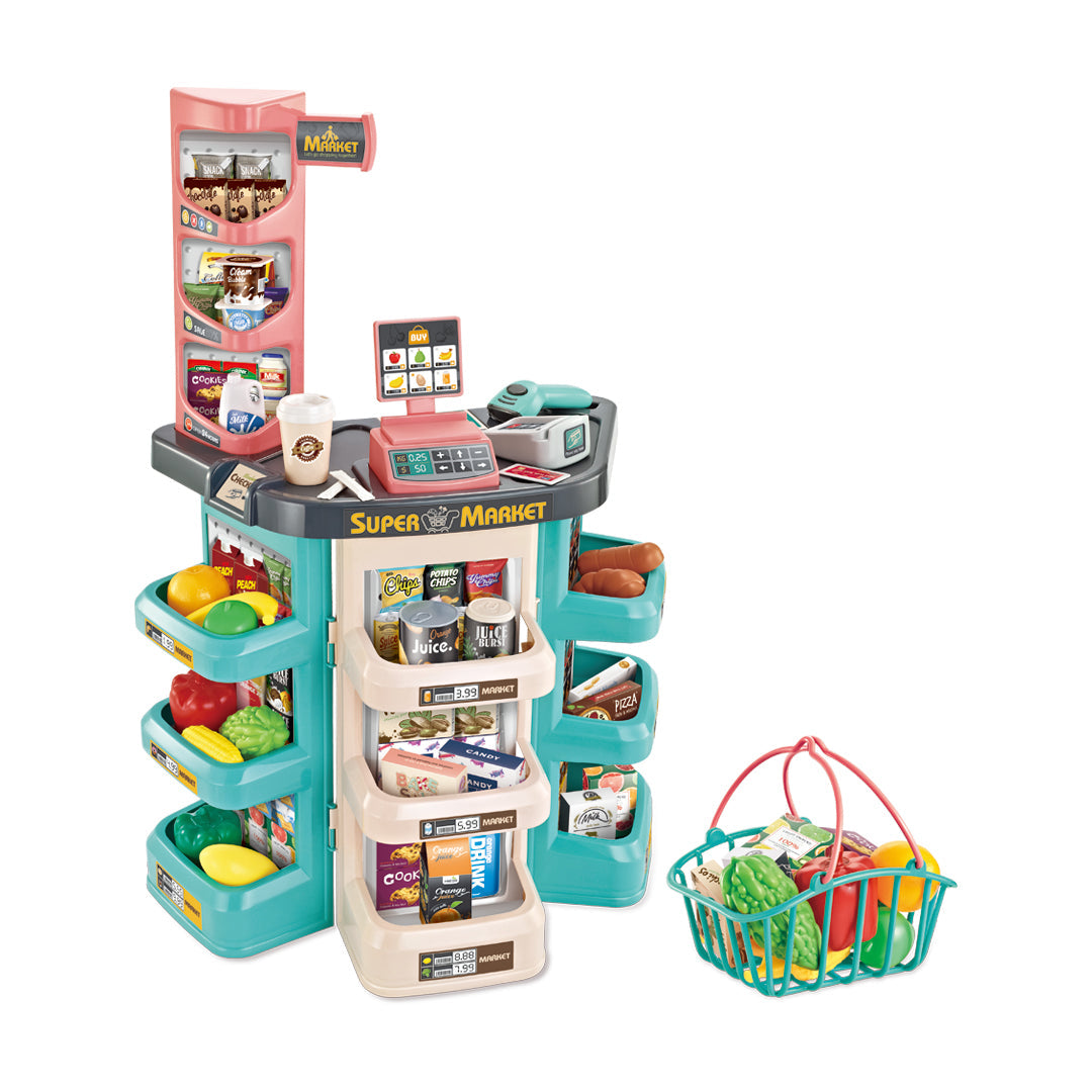 نيوبوي لعبة سوبرماركت مع اكسسوارات 47 قطعه التسوق والوظائف NewBoy