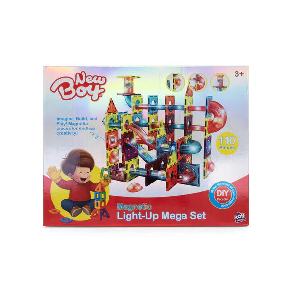 نيوبوي المجموعة المغناطيسية المضيئة الكبيرة 110 قطعة مكعبات المغناطيس NewBoy