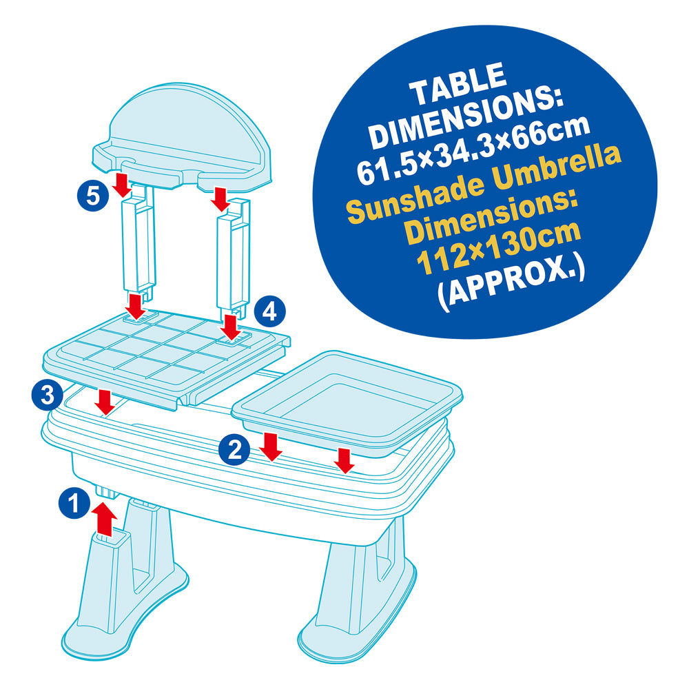 نيوبوي طاولة بناء الحديقة مع مظلة ألعاب الرمل والبحر NewBoy