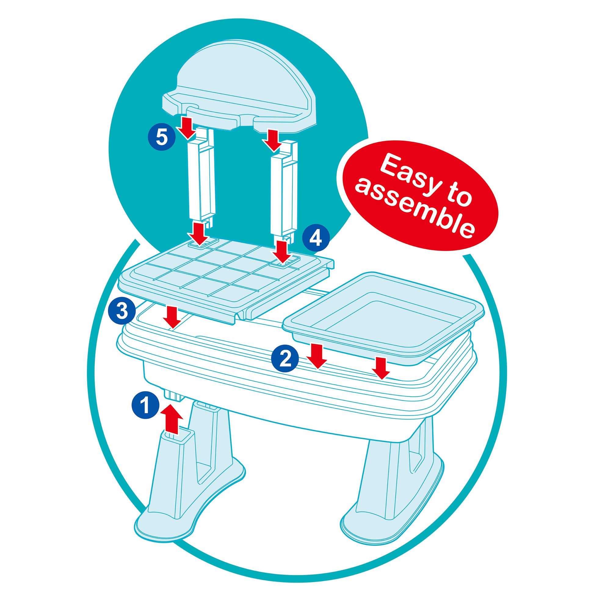 نيوبوي طاولة بناء الحديقة مع مظلة ألعاب الرمل والبحر NewBoy