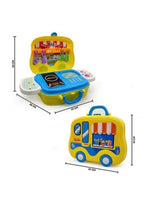 شنطة عربة طعام 2 في 1 مع أدوات الطبخ ألعاب المطابخ LOCAL